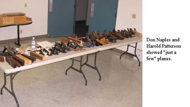 The Program for the evening was Hand Planes, Part One: Types